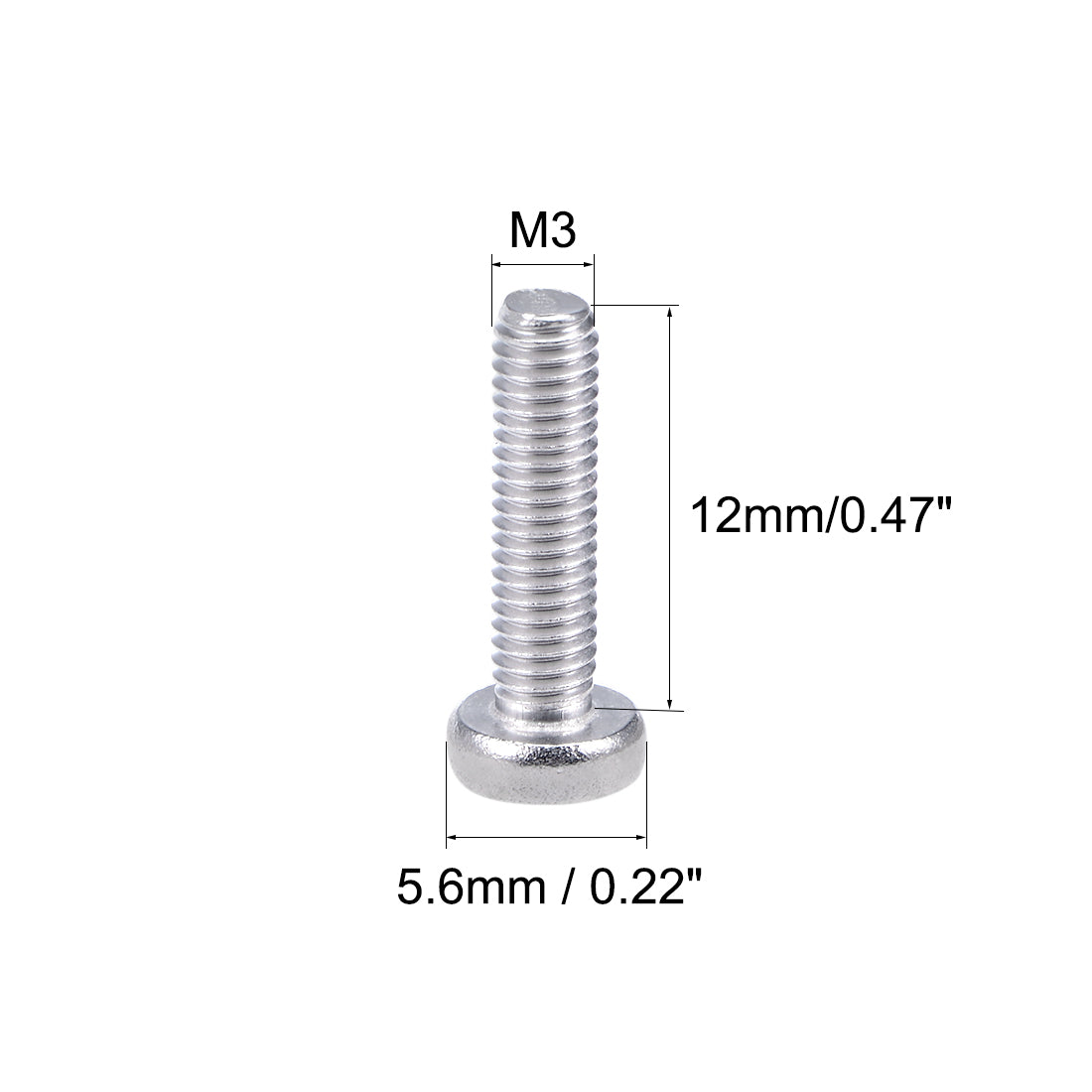 Harfington Machine Screws Pan Phillips Head 304 Stainless Steel Fasteners Bolts 100Pcs