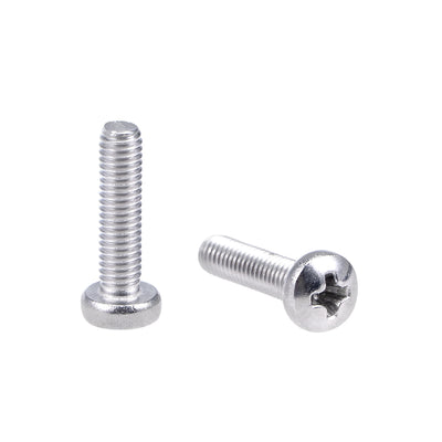 Harfington Machine Screws Pan Phillips Head 304 Stainless Steel Fasteners Bolts 100Pcs