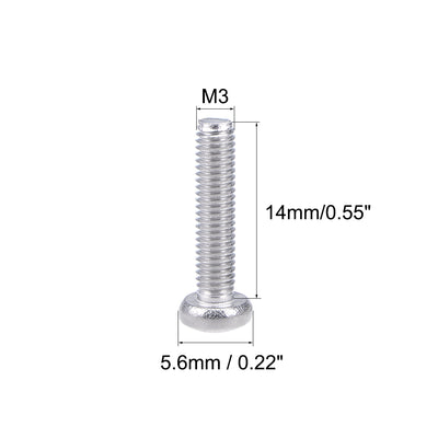 Harfington Machine Screws Pan Phillips Head 304 Stainless Steel Fasteners Bolts 100Pcs