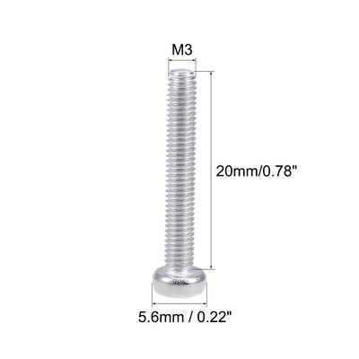 Harfington Machine Screws Pan Phillips Head 304 Stainless Steel Fasteners Bolts 100Pcs