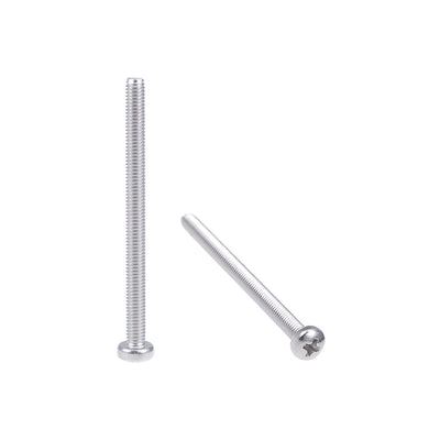 Harfington Machine Screws Pan Phillips Head 304 Stainless Steel Fasteners Bolts 100Pcs