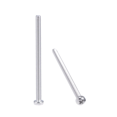 Harfington Machine Screws Pan Phillips Head 304 Stainless Steel Fasteners Bolts 100Pcs