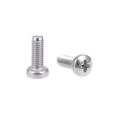 Harfington M3x8mm Machine Screws Pan Phillips Cross Head Screw 304 Stainless Steel Fasteners Bolts 100Pcs