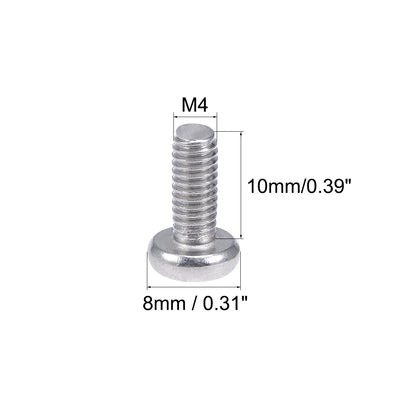 Harfington M4x10mm Machine Screws Pan Phillips Cross Head Screw 304 Stainless Steel Fasteners Bolts 20Pcs