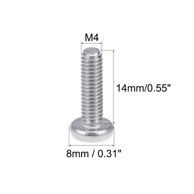Harfington M4x14mm Machine Screws Pan Phillips Cross Head Screw 304 Stainless Steel Fasteners Bolts 20Pcs