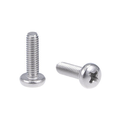 Harfington M4x14mm Machine Screws Pan Phillips Cross Head Screw 304 Stainless Steel Fasteners Bolts 20Pcs