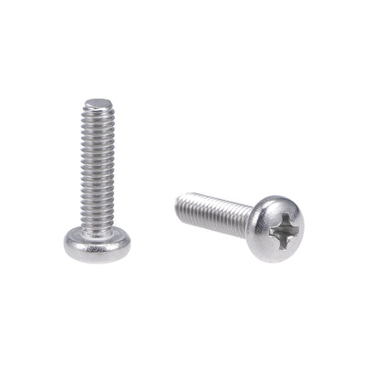 Harfington M4x16mm Machine Screws Pan Phillips Cross Head Screw 304 Stainless Steel Fasteners Bolts 20Pcs