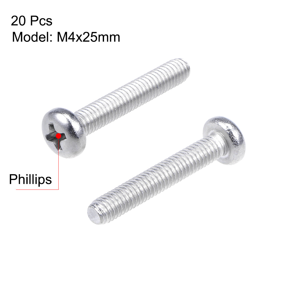 Harfington 20Pcs Stainless Steel Pan Phillips Head Machine Screw