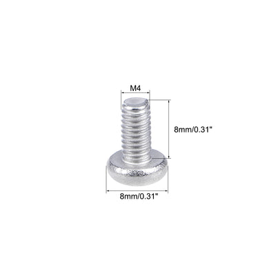 Harfington M4x8mm Machine Screws Pan Phillips Cross Head Screw 304 Stainless Steel Fasteners Bolts 20Pcs