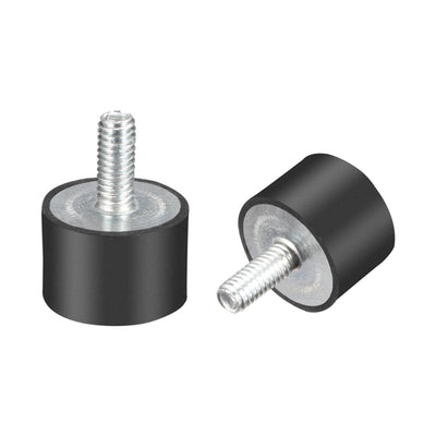 Harfington Thread Rubber Mounts,Vibration Isolators,Cylindrical w Studs  2pcs