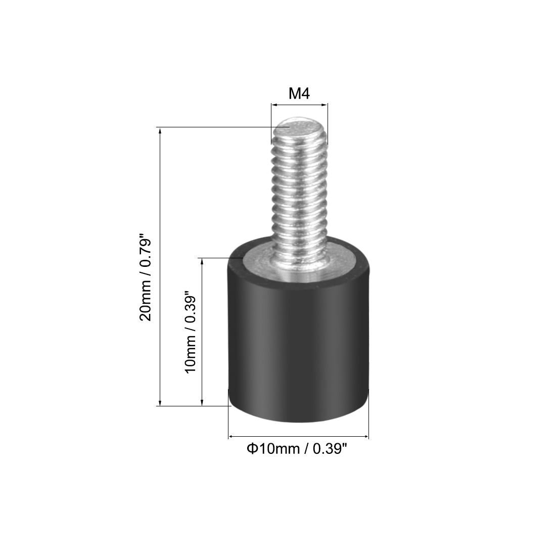 Harfington Thread Rubber Mounts,Vibration Isolators,Cylindrical w Studs