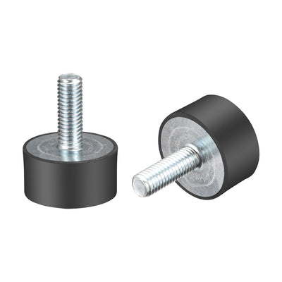 Harfington Thread Rubber Mounts,Vibration Isolators,Cylindrical w Studs  2pcs