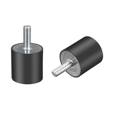 Harfington Thread Rubber Mounts,Vibration Isolators,Cylindrical w Studs  2pcs