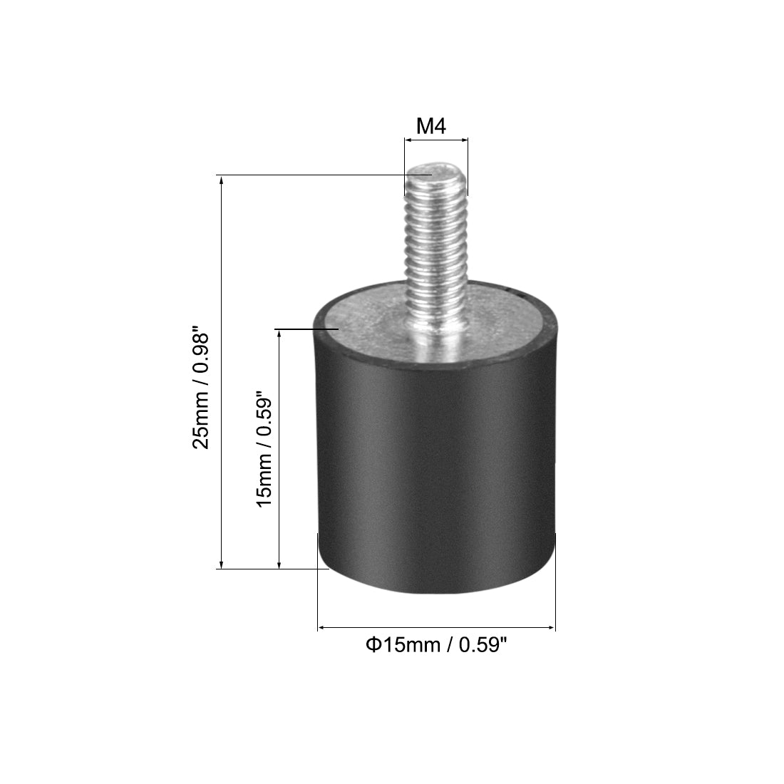 Harfington Thread Rubber Mounts,Vibration Isolators,Cylindrical w Studs