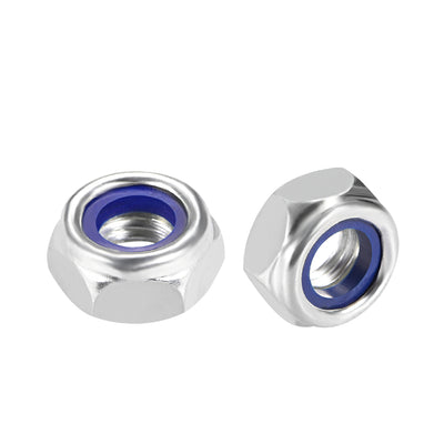Harfington Carbon Steel White Zinc Plated Hex Lock Nuts