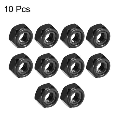 Harfington M10 Nylon Insert Hex Lock Nuts, Carbon Steel Black Zinc Plated, 10 Pcs