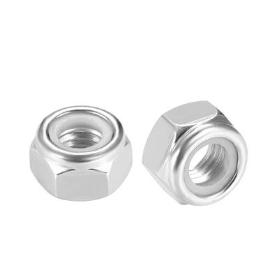 Harfington Carbon Steel White Zinc Plated Hex Lock Nuts