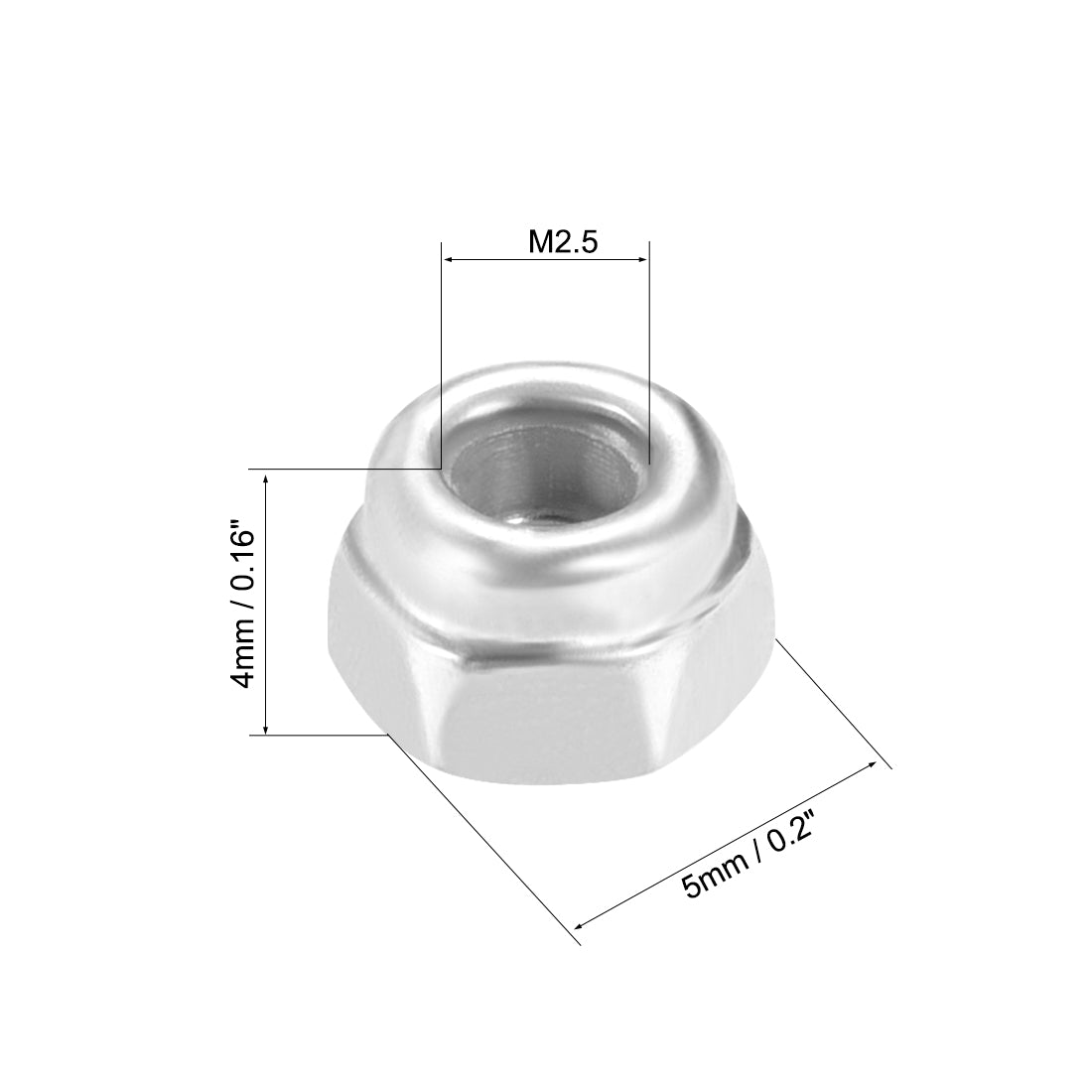 Harfington Carbon Steel White Zinc Plated Hex Lock Nuts