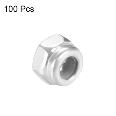 Harfington Carbon Steel White Zinc Plated Hex Lock Nuts
