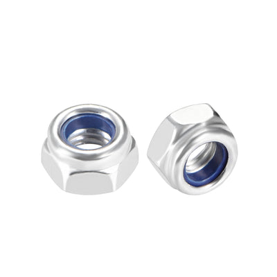 Harfington Carbon Steel White Zinc Plated Hex Lock Nuts