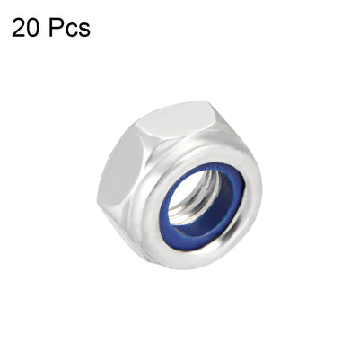Harfington Carbon Steel White Zinc Plated Hex Lock Nuts