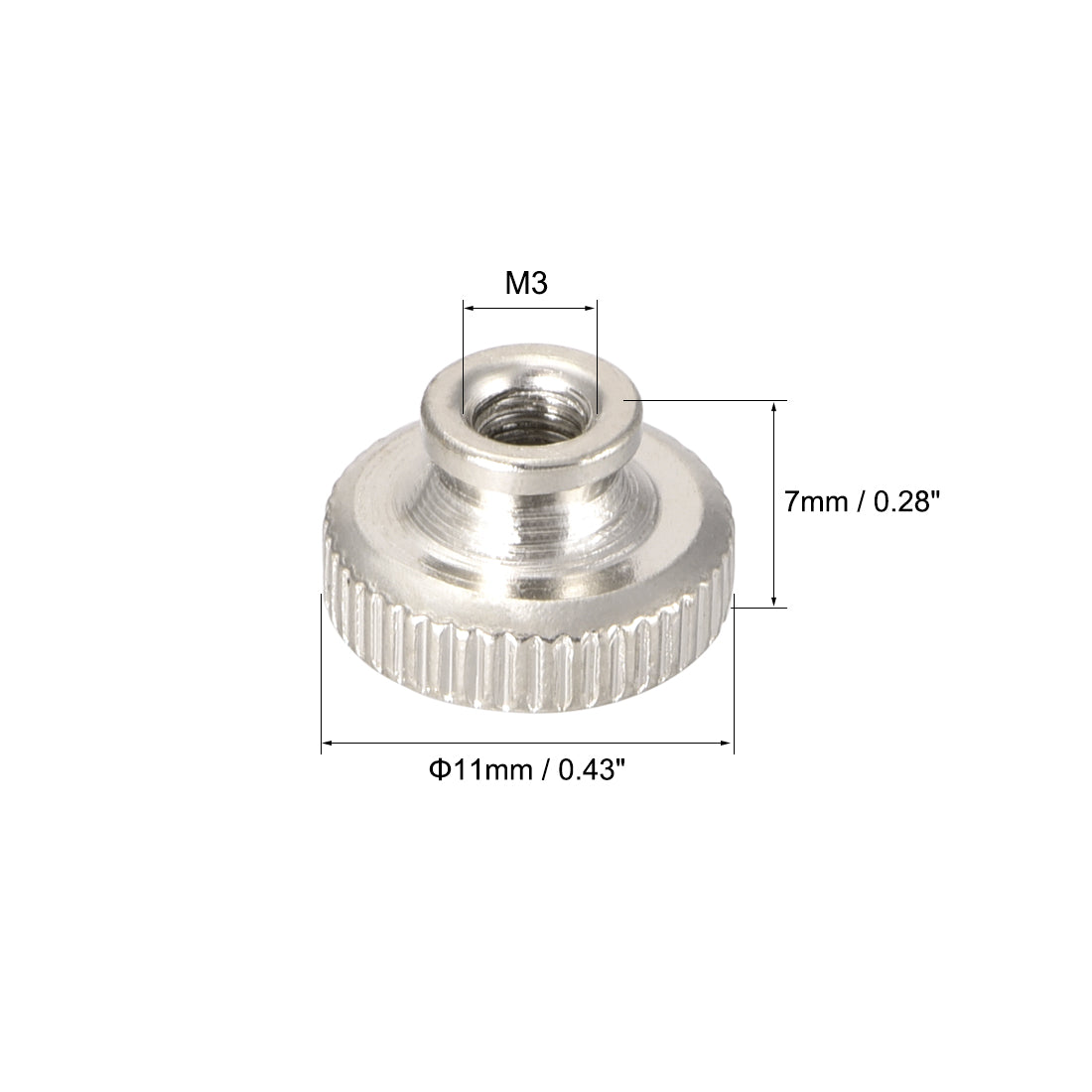 Harfington Knurled Thumb Nuts, M3 Round Knobs with , Nickel Plating, 10 Pcs