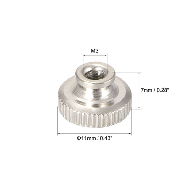 Harfington Knurled Thumb Nuts, M3 Round Knobs with , Nickel Plating, 10 Pcs