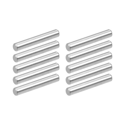 Harfington 10Pcs 4mm x 25mm Dowel Pin 304 Stainless Steel Shelf Support Pin Fasten Elements Silver Tone