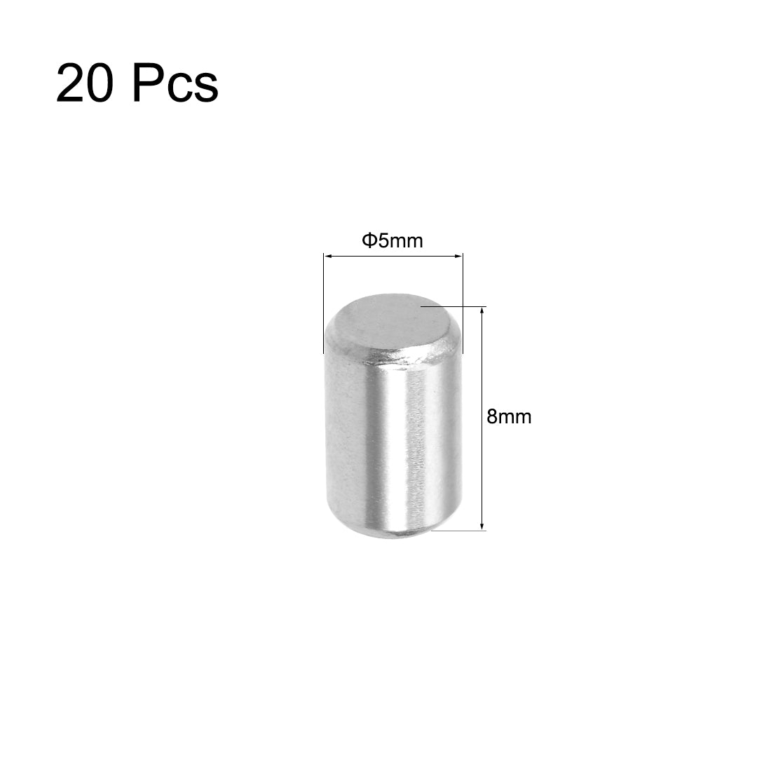 Harfington 20Pcs  Dowel Pin 304 Stainless Steel Shelf Support Pin Fasten Elements Silver Tone