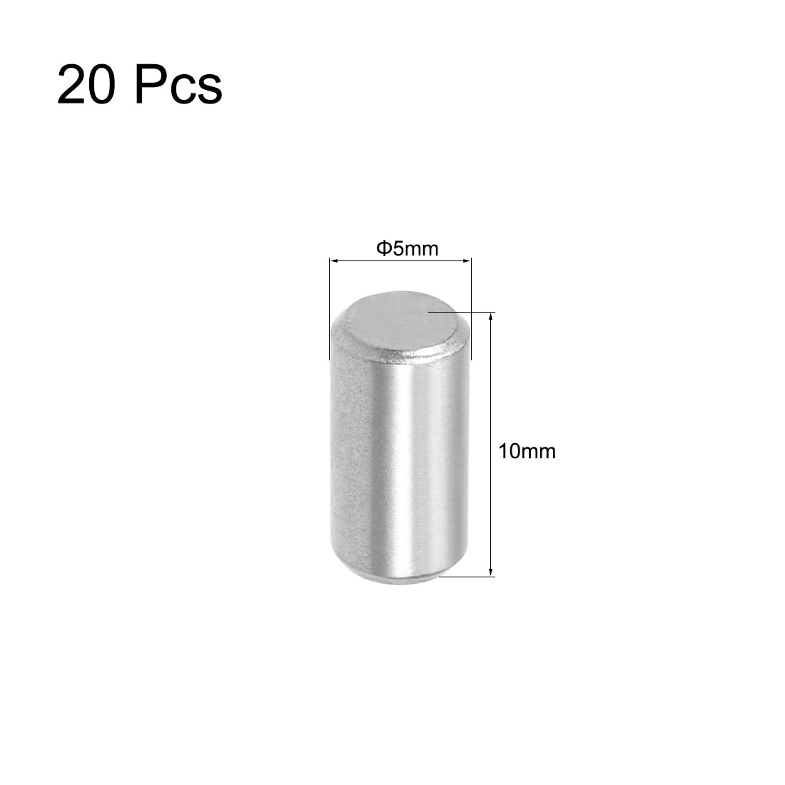 Harfington 20Pcs  Dowel Pin 304 Stainless Steel Shelf Support Pin Fasten Elements Silver Tone