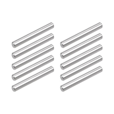 Harfington 10Pcs 5mm x 30mm Dowel Pin 304 Stainless Steel Shelf Support Pin Fasten Elements Silver Tone