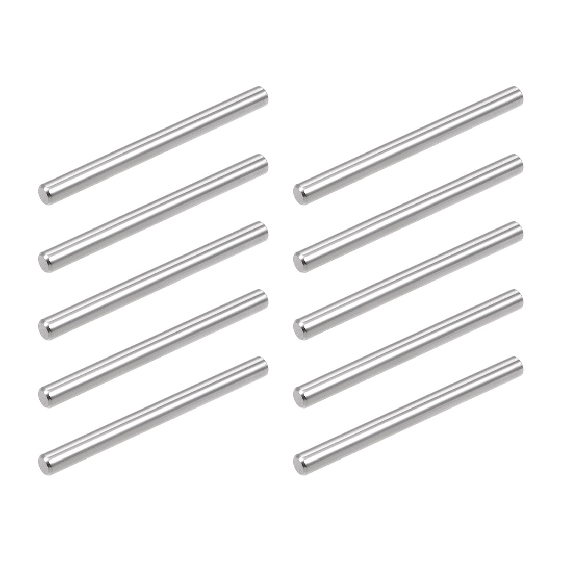 Harfington 10Pcs 5mm x 60mm Dowel Pin 304 Stainless Steel Shelf Support Pin Fasten Elements Silver Tone