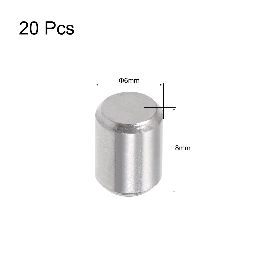 Harfington 20Pcs  Dowel Pin 304 Stainless Steel Shelf Support Pin Fasten Elements Silver Tone