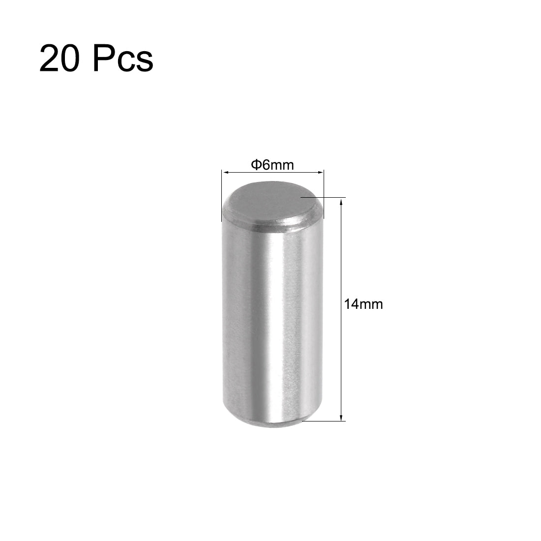 Harfington 20Pcs  Dowel Pin 304 Stainless Steel Shelf Support Pin Fasten Elements Silver Tone