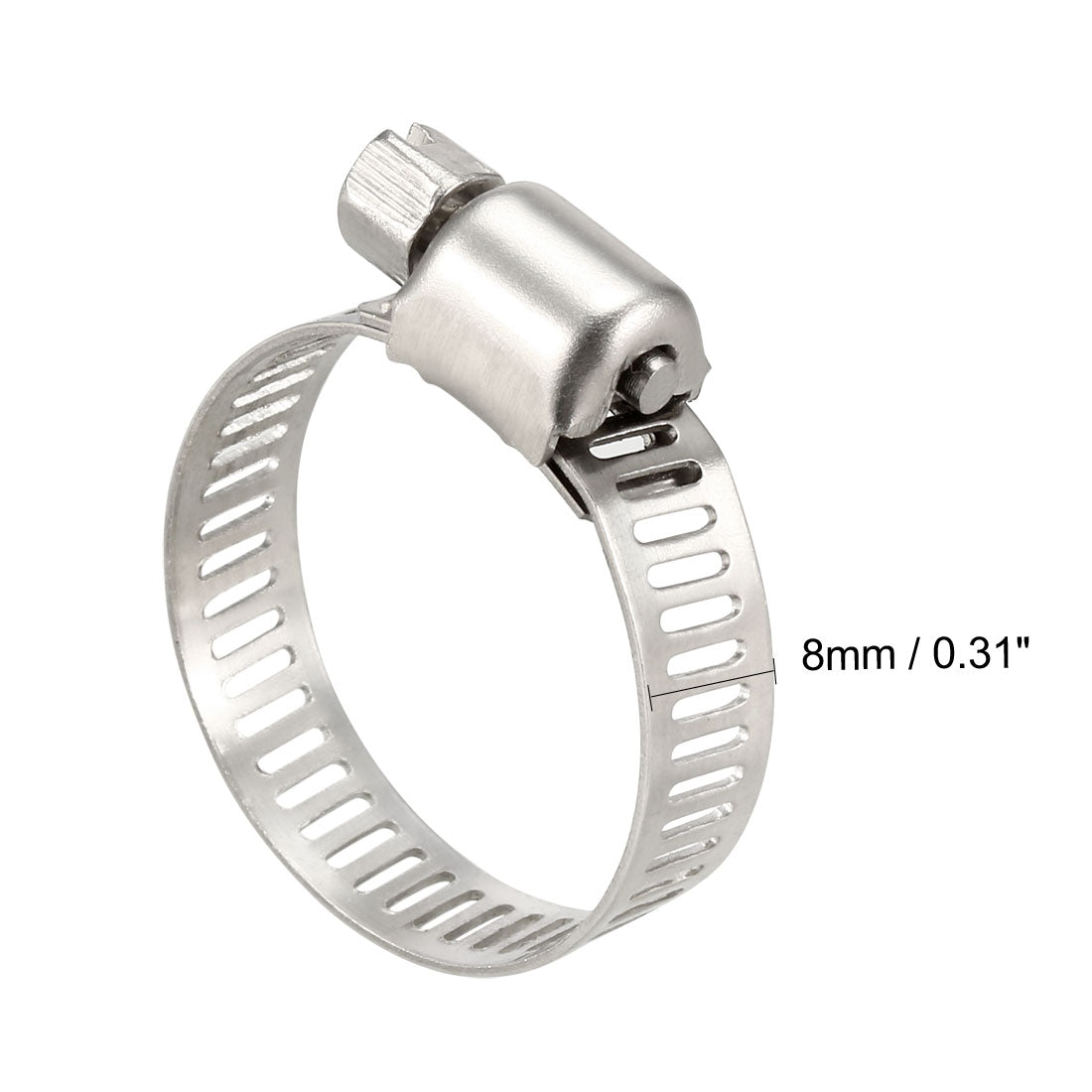 Harfington 19-29mm  Gear Hose Clamp, 304 Stainless Steel Fuel Line Clamp 10 Pcs