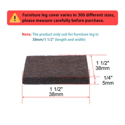 Harfington Felt Furniture Pads Square Self Adhesive Anti-slip Floor Protector 10pcs