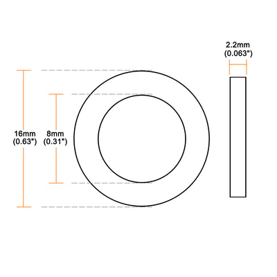 Harfington Rubber Flat Washers Inner Diameter OD Thick 50 Pieces