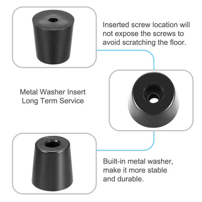 Harfington Rubber Feet Bumpers Pads Black 12pcs