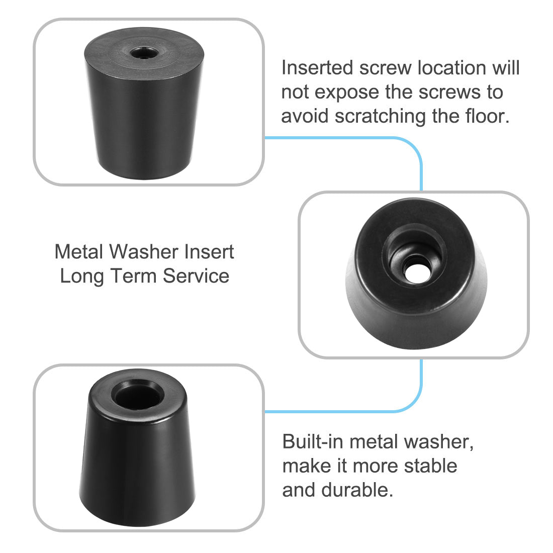 Harfington Rubber Feet Bumpers Pads Black