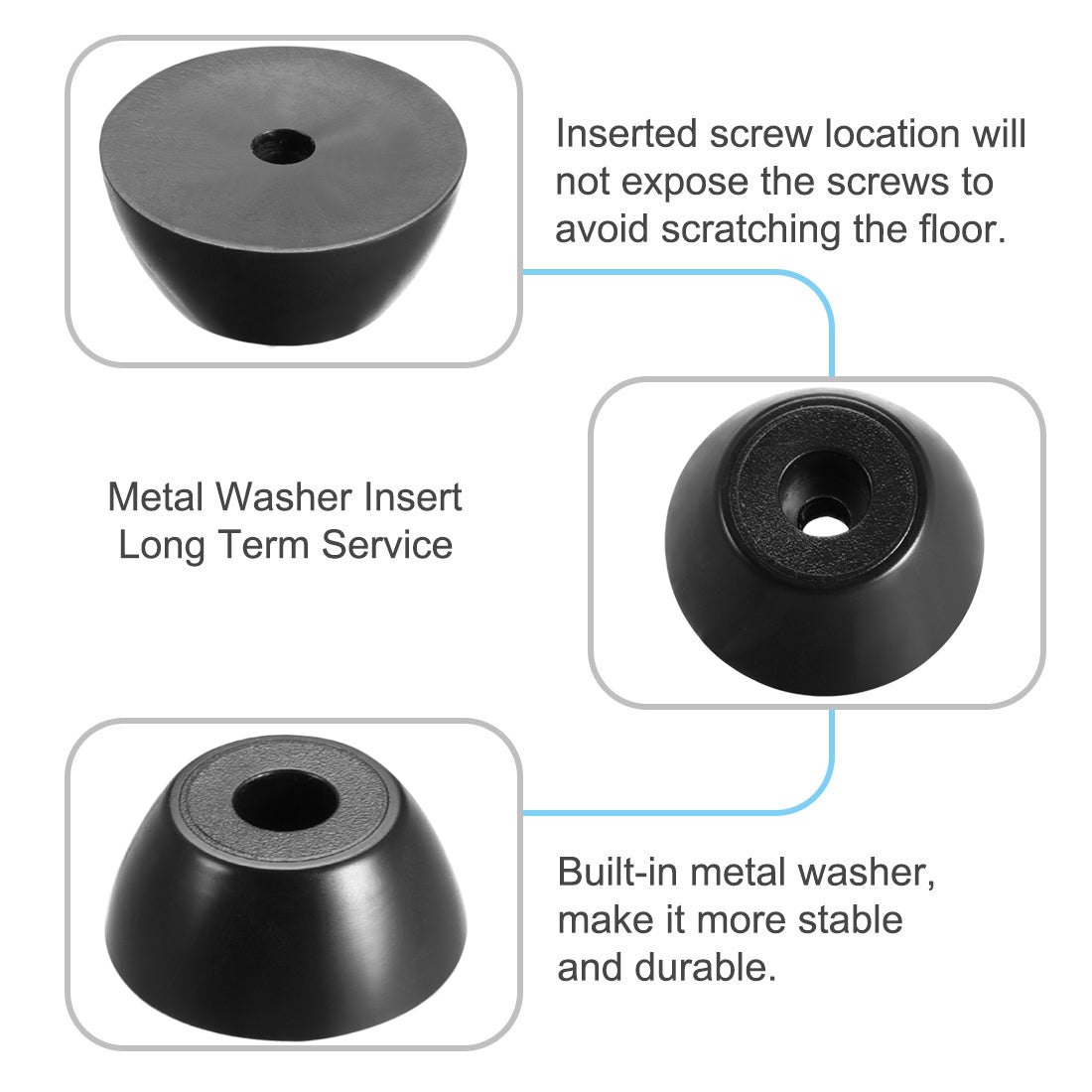 Harfington Rubber Feet Bumpers Pads Black 12pcs