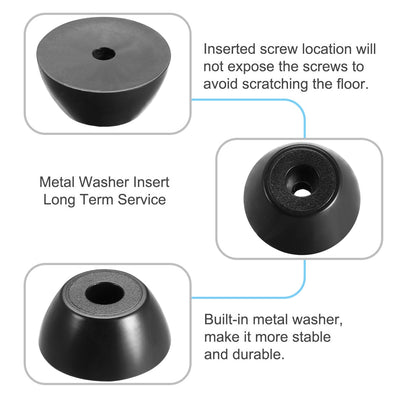 Harfington Rubber Feet Bumpers Pads Black 12pcs