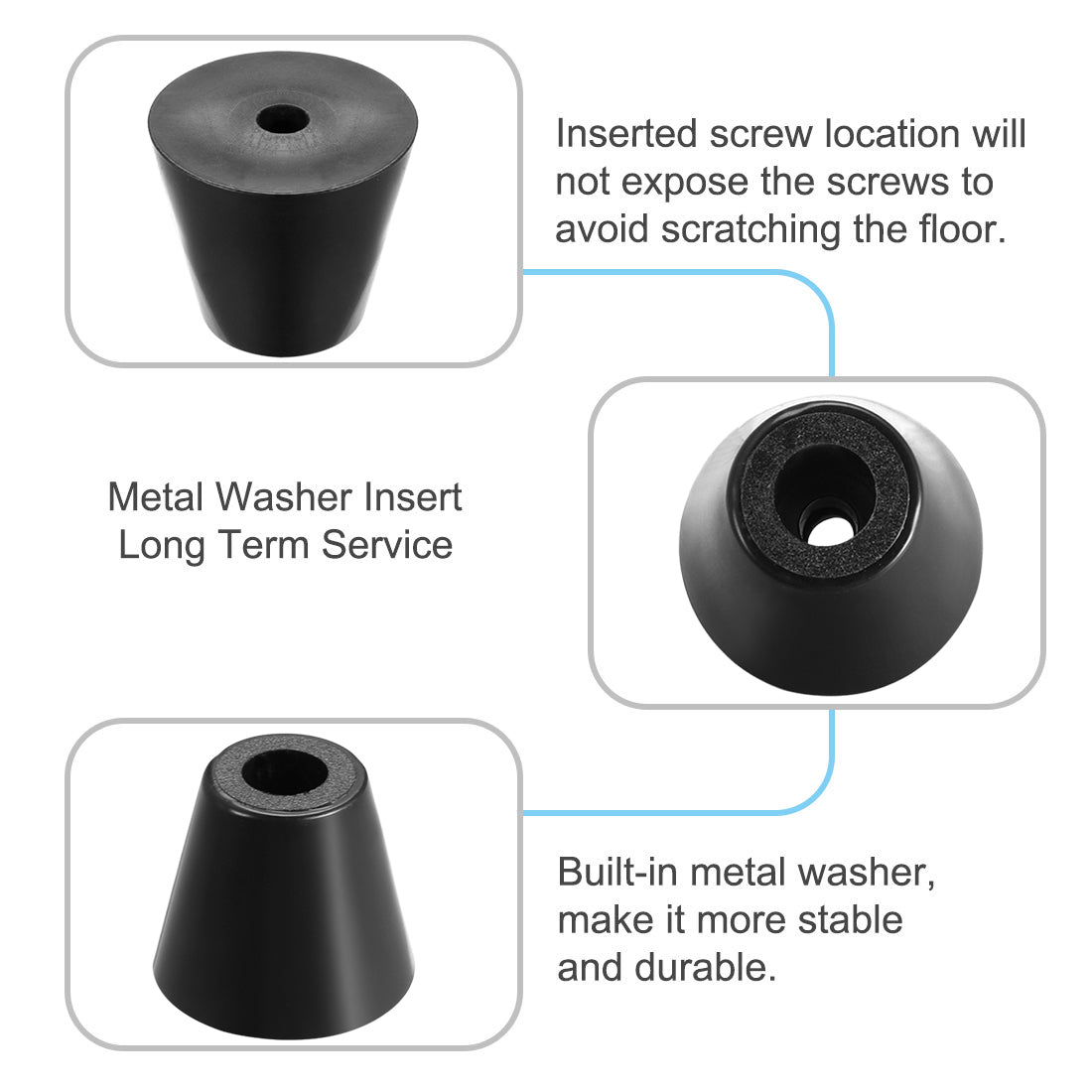 Harfington Rubber Feet Bumpers Pads Black 12pcs