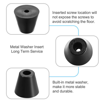 Harfington Rubber Feet Bumpers Pads Black 12pcs