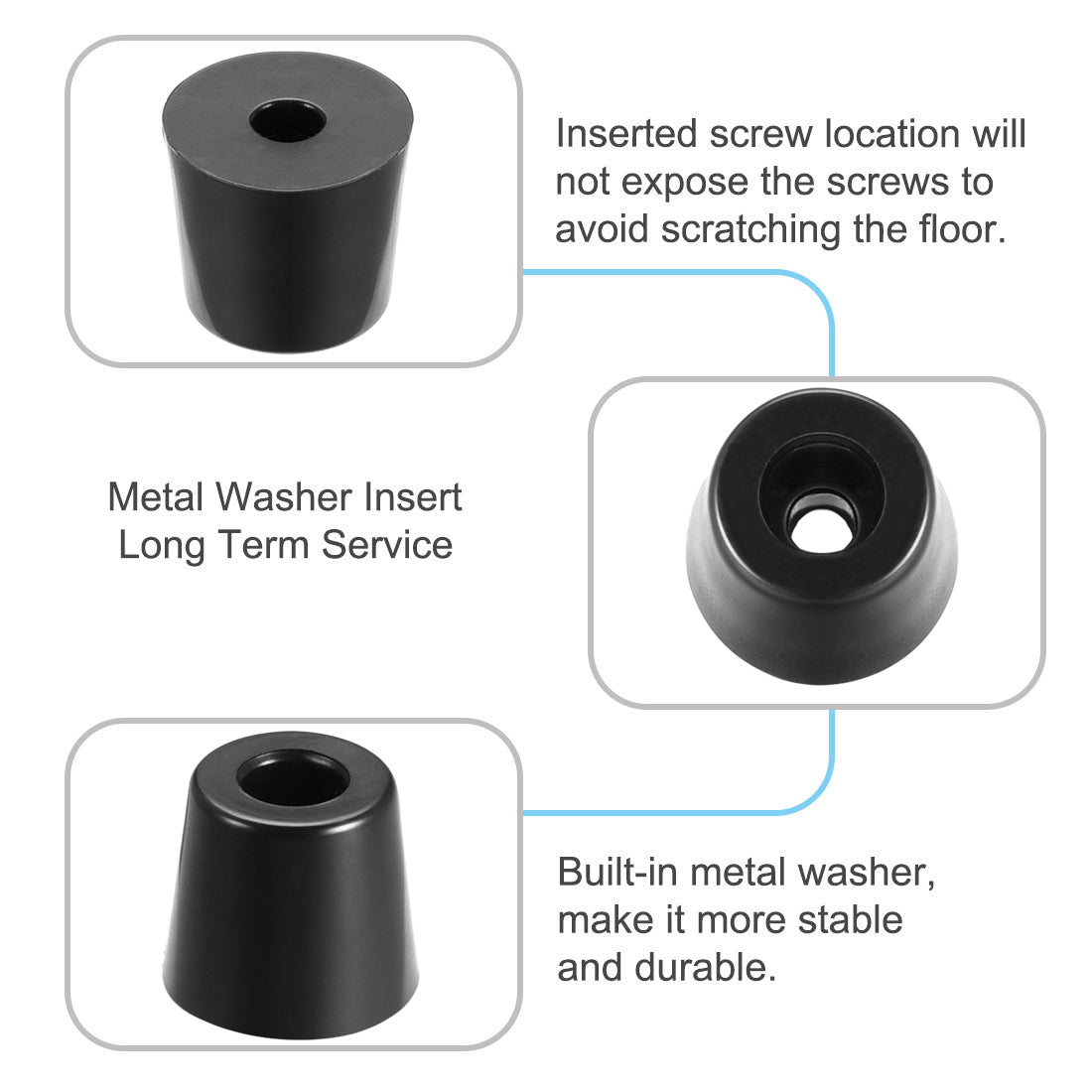 Harfington Rubber Feet Bumpers Pads Black