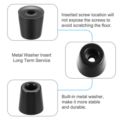 Harfington Rubber Feet Bumpers Pads Black 12pcs