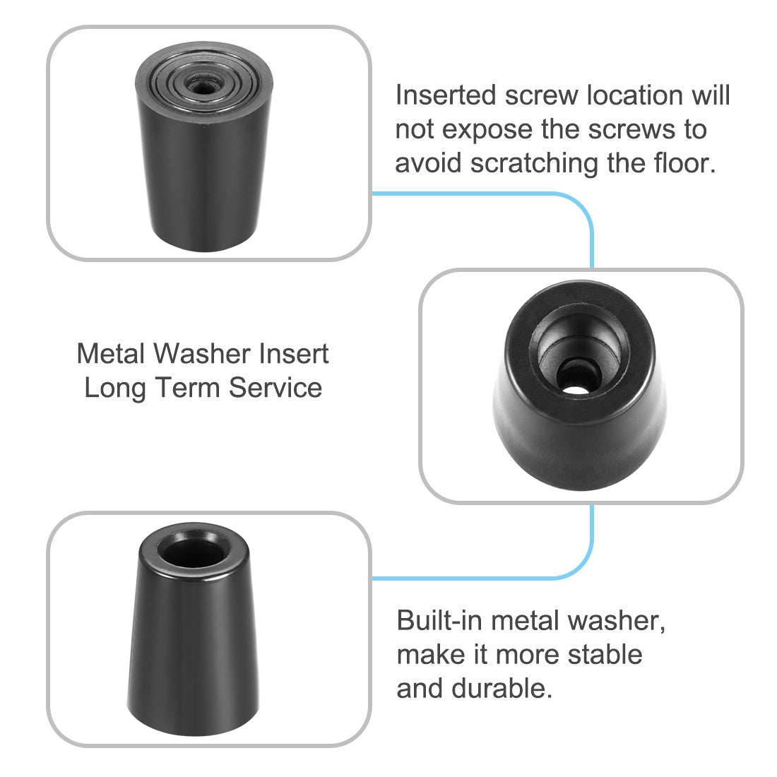 Harfington Rubber Feet Bumpers Pads Black