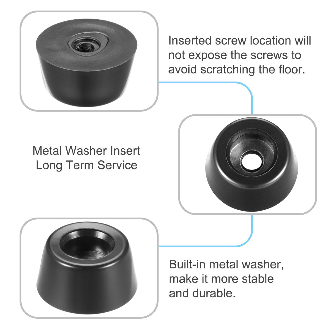 Harfington Rubber Feet Bumpers Pads Black