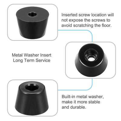 Harfington Rubber Feet Bumpers Pads Black 12pcs