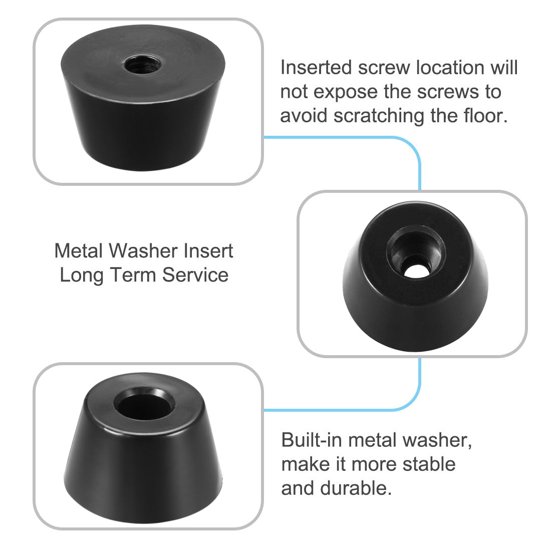 Harfington Rubber Feet Bumpers Pads Black