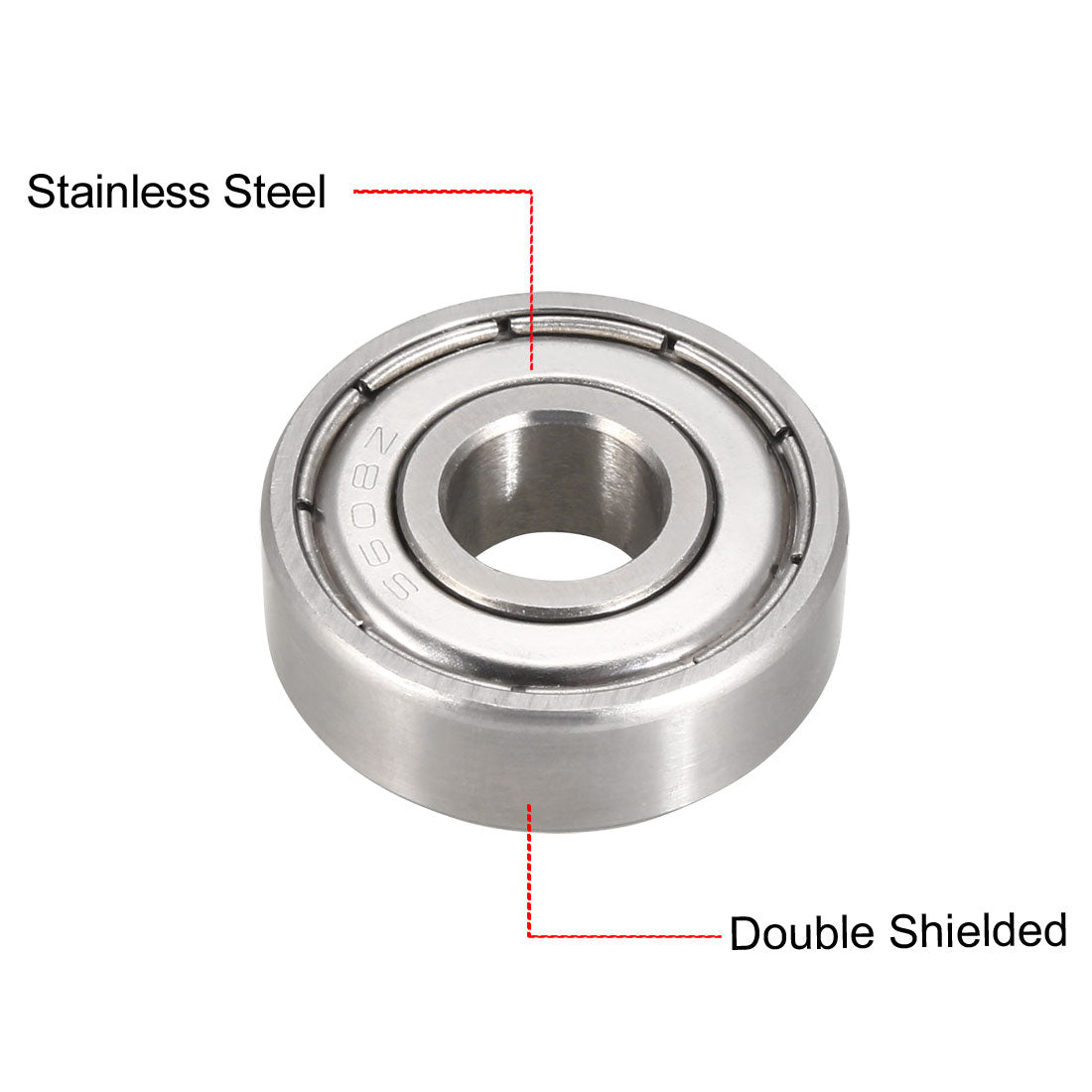 Harfington S608ZZ Stainless Steel Ball Bearing 8x22x7mm Double Shielded 608Z Bearings
